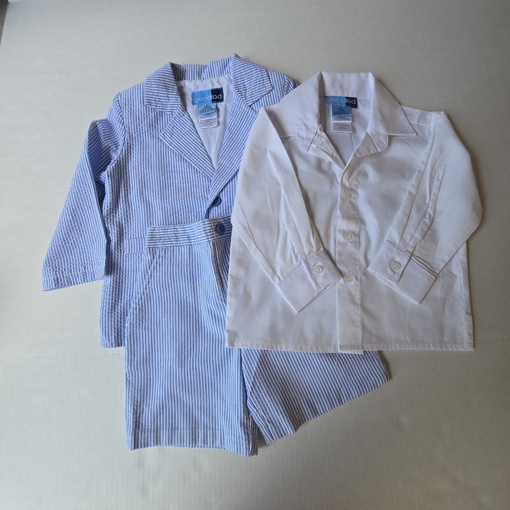 Good Lad Blue and White Striped Suit Set